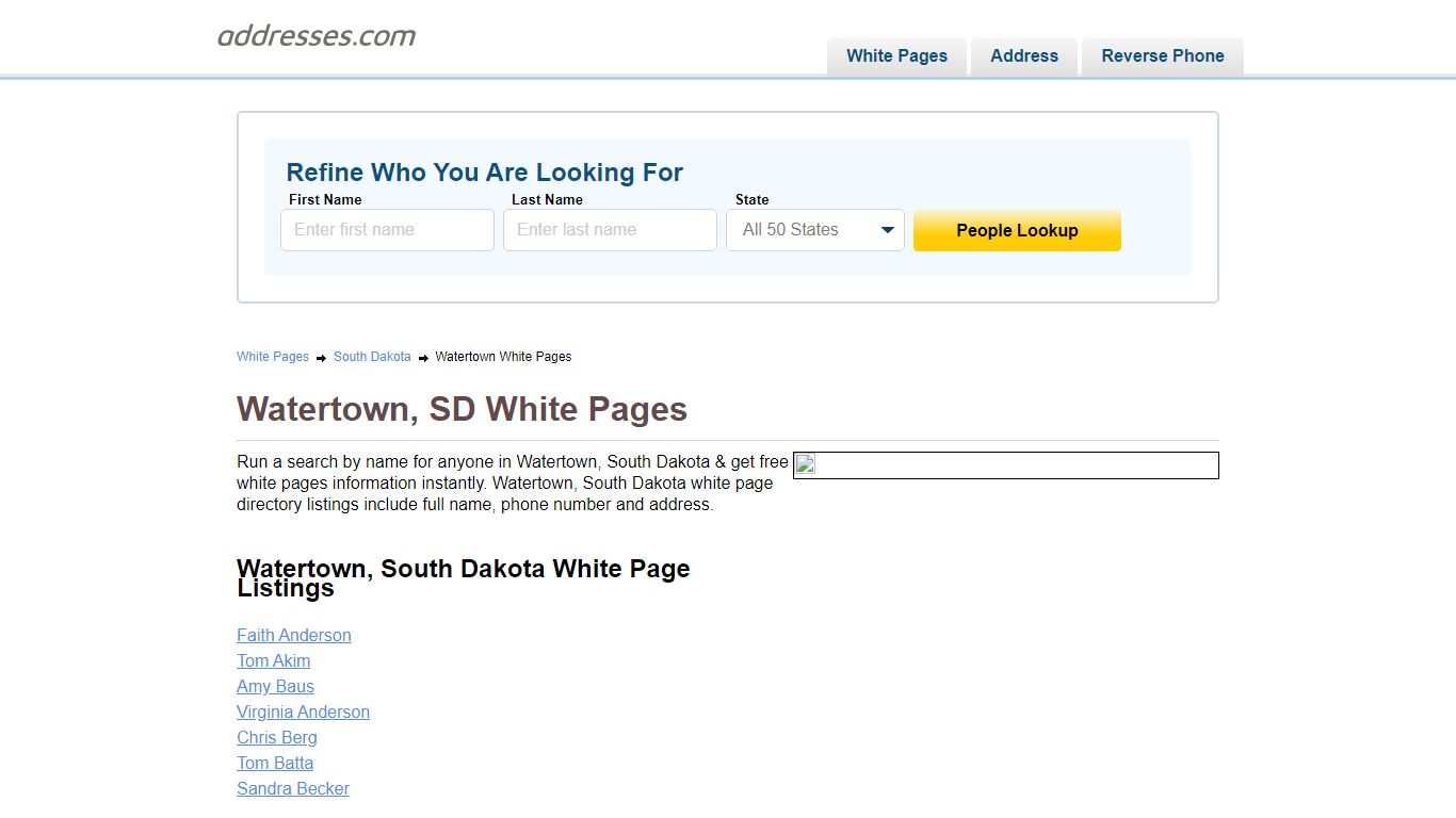 White Pages - Find People In | Addresses